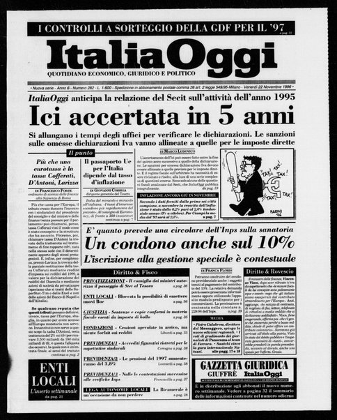 Italia oggi : quotidiano di economia finanza e politica